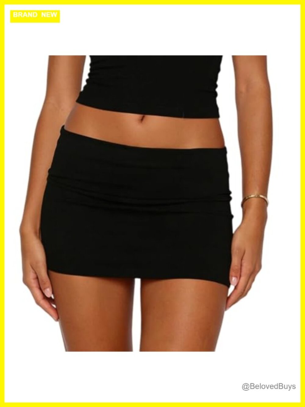 Women's Bodycon Mini Skort Low Rise Fold Over Pleated Y2K Tennis Skirt
